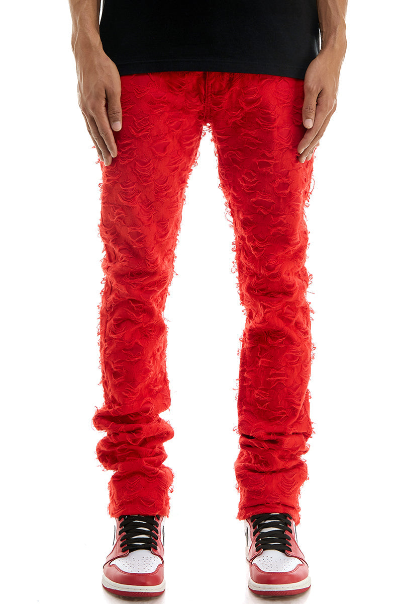 STACKED NET PANTS